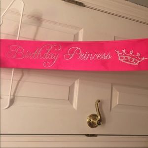 Birthday Princess Sash - Pink Satin